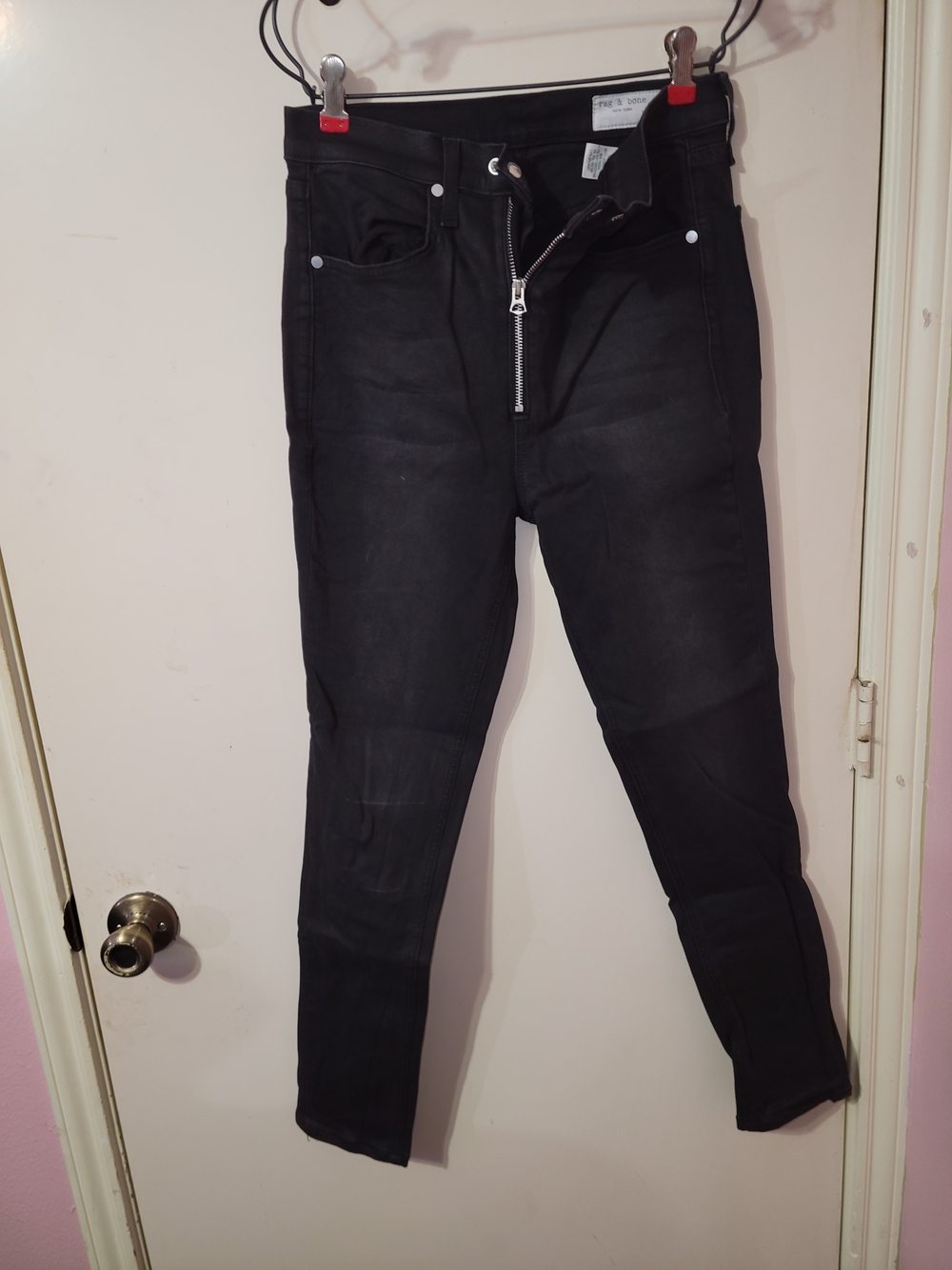 rag & bone Black Zip-Fly Skinny Jeans